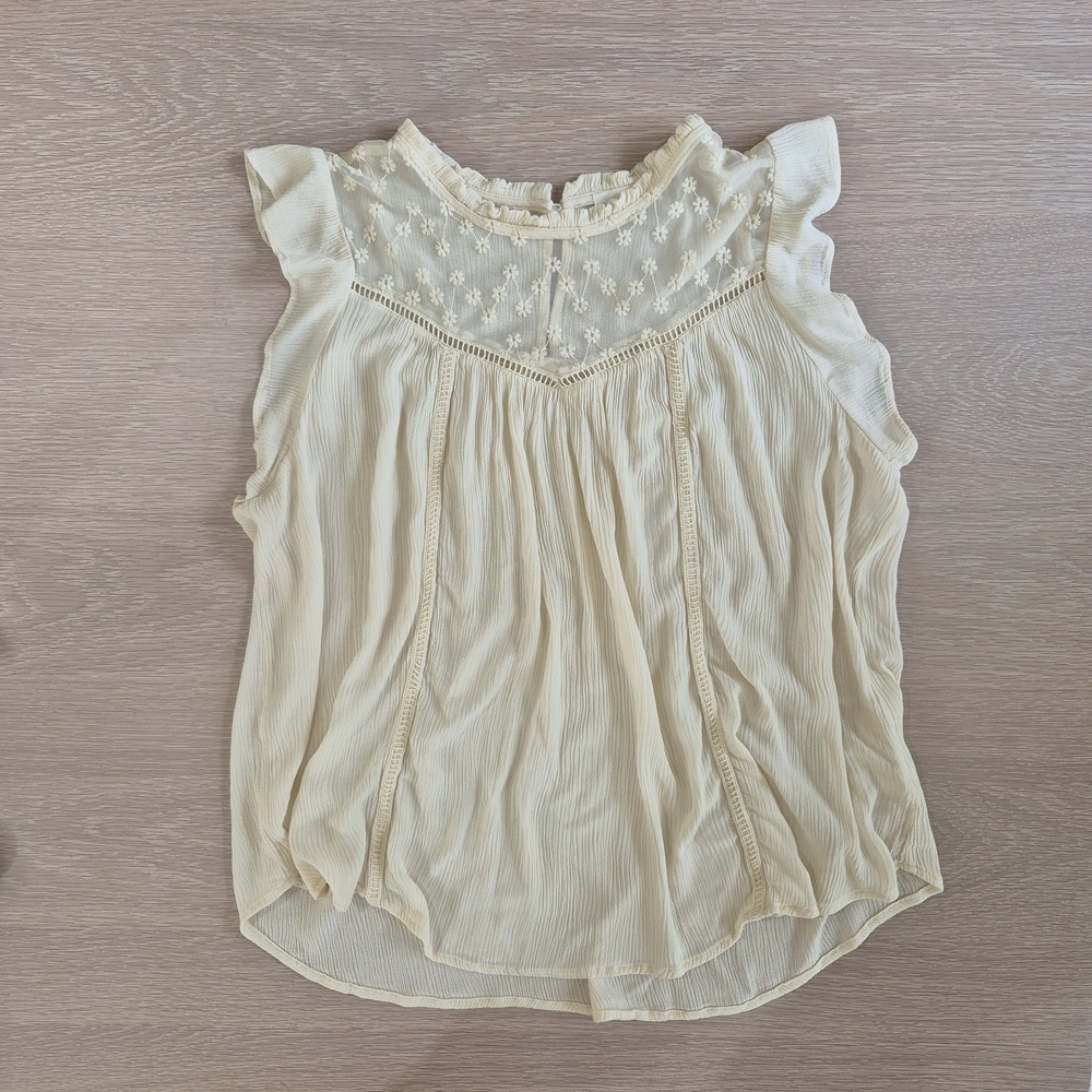 June & Hudson Cream Lace Blouse